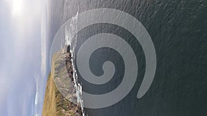 Flyingfrom Malin Beg towards Slieve League cliffs in County Donegal, Ireland