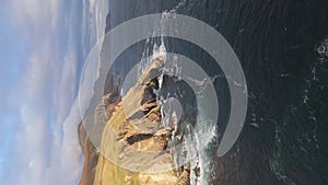 Flyingfrom Malin Beg towards Slieve League cliffs in County Donegal, Ireland