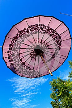 Flyng umbrella unique for decoration garden. photo
