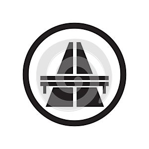 flyover bridge icon vector sign and symbol isolated on white background, flyover bridge logo concept photo