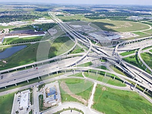 Flyover Katy freeway Interstate 10 stack interchange cloud blue