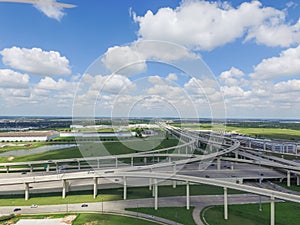 Flyover Katy freeway Interstate 10 stack interchange cloud blue