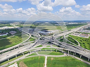 Flyover Katy freeway Interstate 10 stack interchange cloud blue