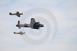 RAF BBMF, Battle of Britain Memorial Flight, flypast - Lancaster, Spitfire and Hurricane