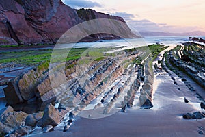 Flysch in the Basque Country beach Zumaia, Spain