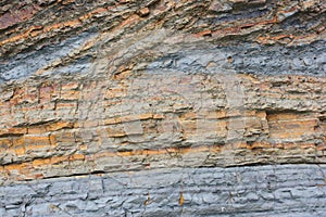 Flysch cliff rocks - close view