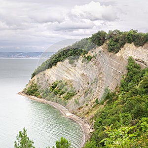 Flysch cliffs at Mese?ev zaliv photo