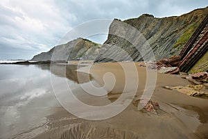 Flysch Coast in Zumaia, Basque country, Spain