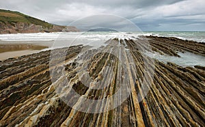 Flysch Coast in Zumaia, Basque country, Spain photo