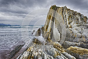 Flysch rock formation in Sopelana