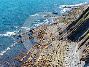 Flysch in Zumaia, Basque Country Spain