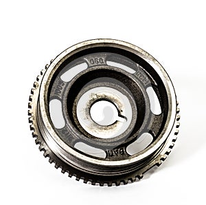 Flywheel car. Gear wheel detail clutch part