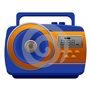 Fm digital radio icon, cartoon style