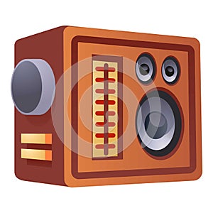 Fm radio speaker icon, cartoon style