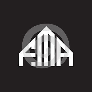 FMA letter logo design on black background. FMA creative initials letter logo concept. FMA letter design