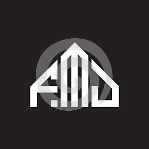 FMJ letter logo design on black background. FMJ creative initials letter logo concept. FMJ letter design photo