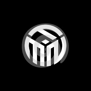 FMN letter logo design on black background. FMN creative initials letter logo concept. FMN letter design