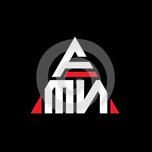 FMN triangle letter logo design with triangle shape. FMN triangle logo design monogram. FMN triangle vector logo template with red