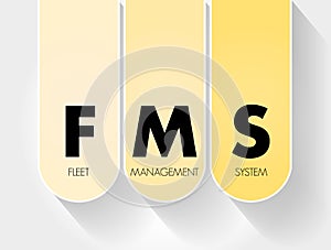 FMS - Fleet Management System acronym, business concept background photo