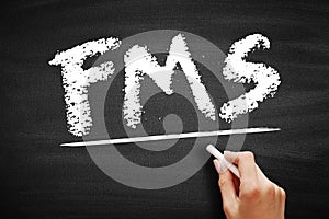 FMS - Fleet Management System acronym, business concept on blackboard photo