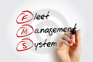 FMS - Fleet Management System acronymi with marker, business concept background photo