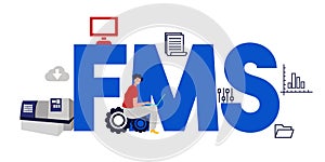 FMS Fleet management system. Factory operation software. photo