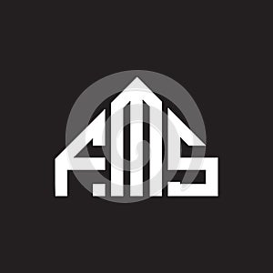 FMS letter logo design on black background. FMS creative initials letter logo concept. FMS letter design photo