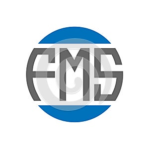 FMS letter logo design on white background. FMS creative initials circle logo concept. FMS letter design photo