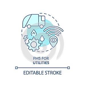 FMS for utilities soft blue concept icon