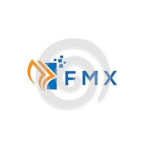 FMX credit repair accounting logo design on white background. FMX creative initials Growth graph letter logo concept. FMX business photo