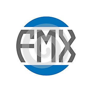 FMX letter logo design on white background. FMX creative initials circle logo concept. FMX letter design photo
