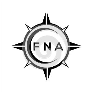 FNA abstract technology circle setting logo design on white background. FNA