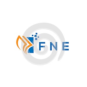 FNE credit repair accounting logo design on white background. FNE creative initials Growth graph letter logo concept. FNE business