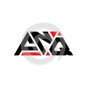 FNQ triangle letter logo design with triangle shape. FNQ triangle logo design monogram. FNQ triangle vector logo template with red