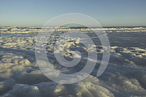 foam on the Atlantic Ocean Argentina