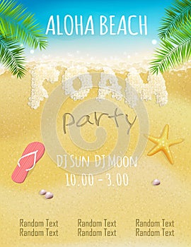 Foam beach party flyer template