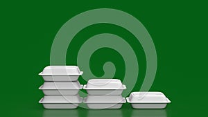 The foam boxes for food or eco concept 3d rendering