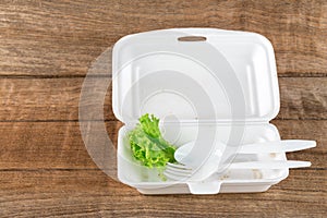 Foam boxes with scraps left over