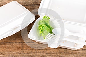 Foam boxes with scraps left over