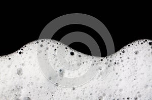 Foam bubbles abstract black background