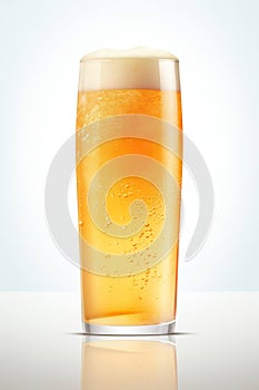 Foam bubbles liquid drop glass drink beverage alcohol lager beer background yellow cold