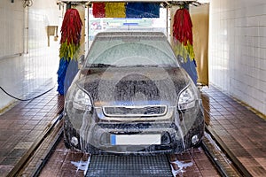 Foam on car at carwash