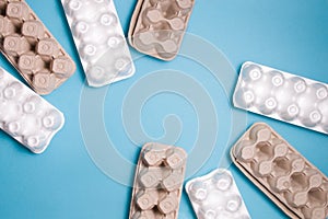 several different boxes for eggs