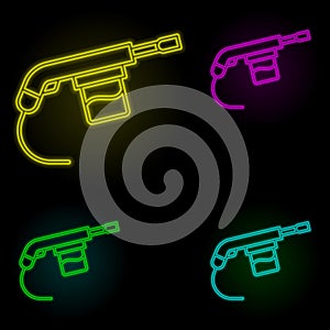 Foam carwash neon color set icon. Simple thin line, outline  of car wash icons for ui and ux, website or mobile application