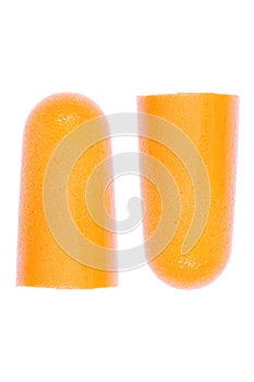 foam ear plugs on white