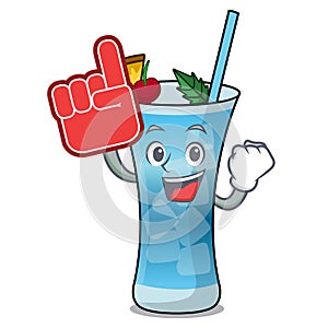 Foam finger blue hawaii mascot cartoon