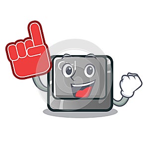 Foam finger ctrl button on the cartoon keyboard