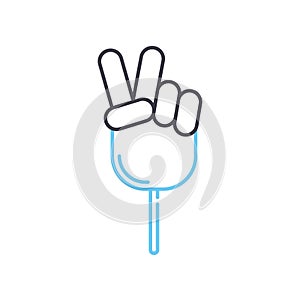 foam finger line icon, outline symbol, vector illustration, concept sign