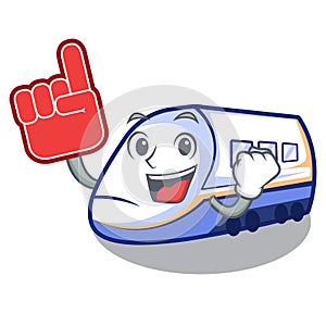 Foam finger miniature shinkansen train in cartoon shape