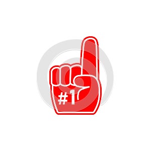 Foam finger number 1 icon.